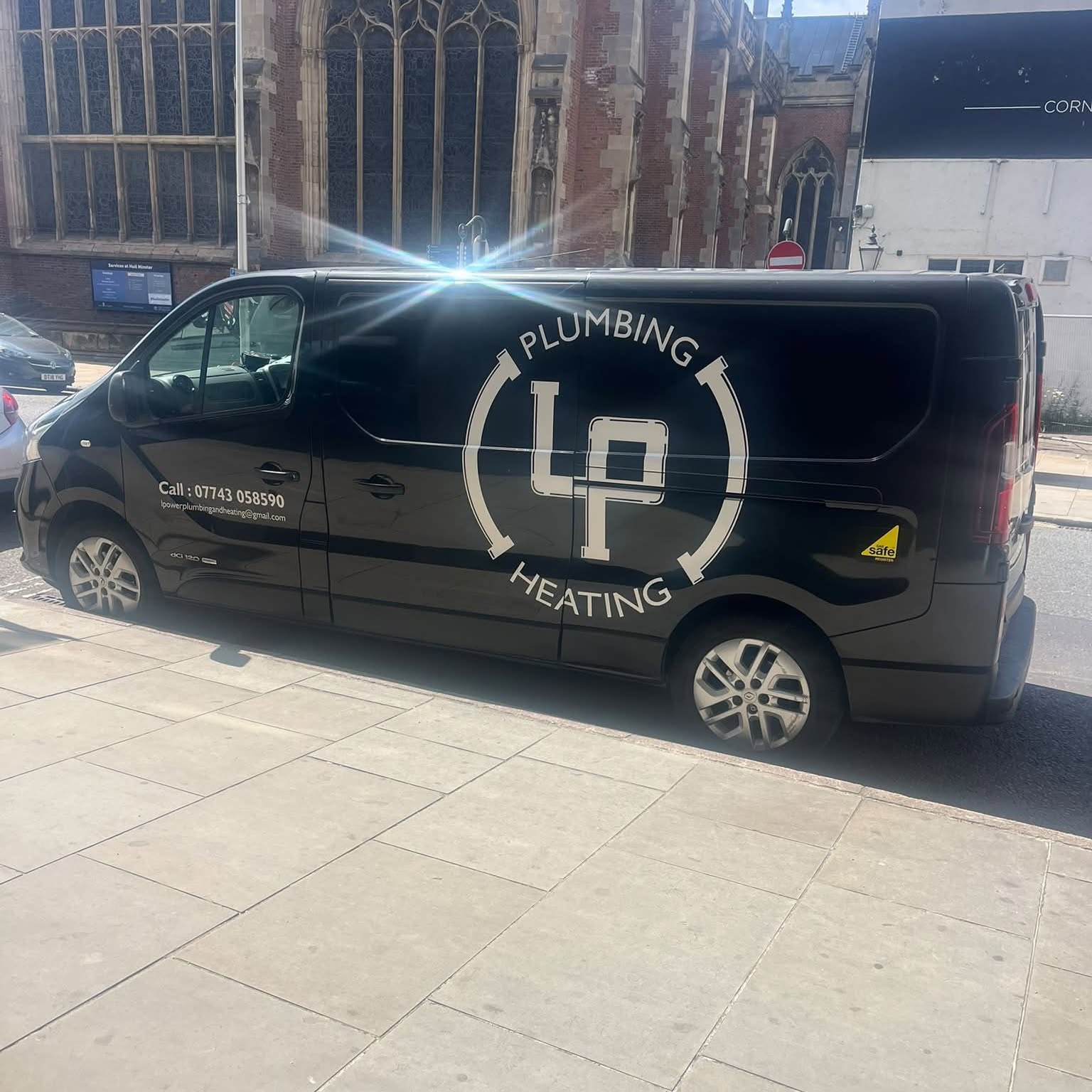 L Power Plumbing & Heating company van